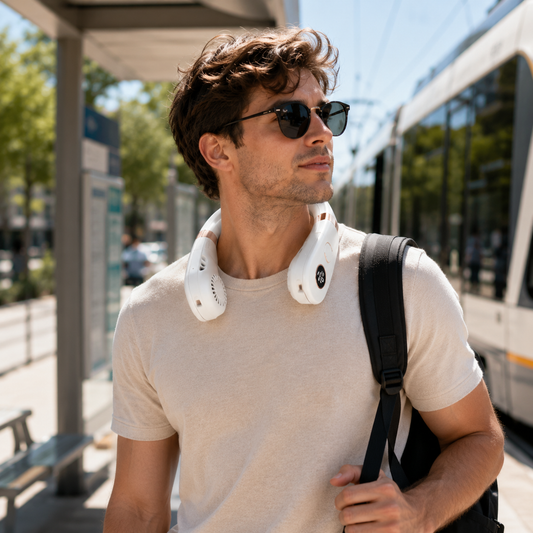 Smart Neck Fan with Cooling Plate | 5-Speed Wearable Cooler