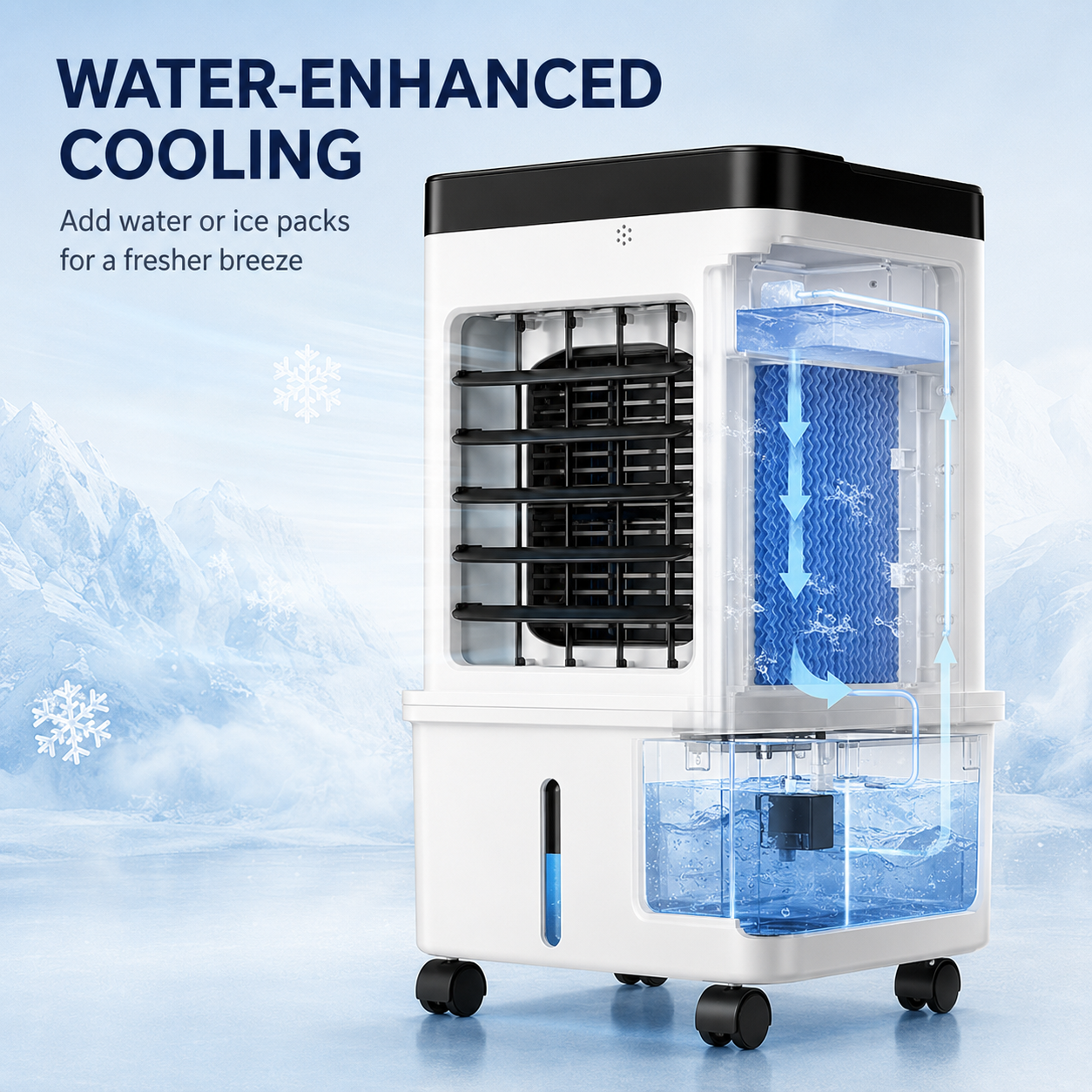 Portable Air Cooler with Remote | Quiet Cooling Fan for Home