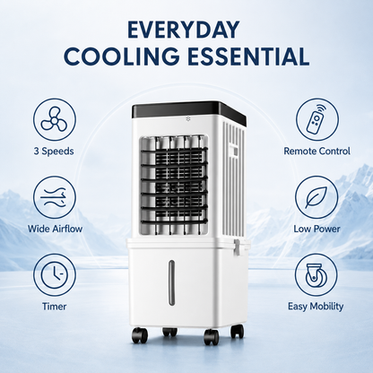 Portable Air Cooler with Remote | Quiet Cooling Fan for Home