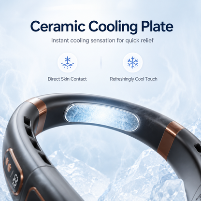 Smart Neck Fan with Cooling Plate | 5-Speed Wearable Cooler