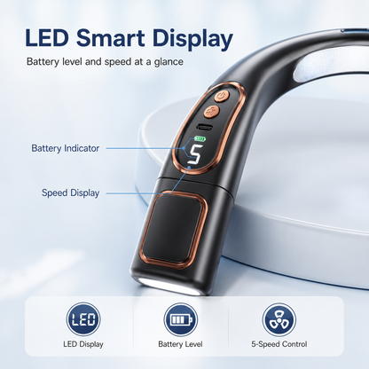 Smart Neck Fan with Cooling Plate | 5-Speed Wearable Cooler