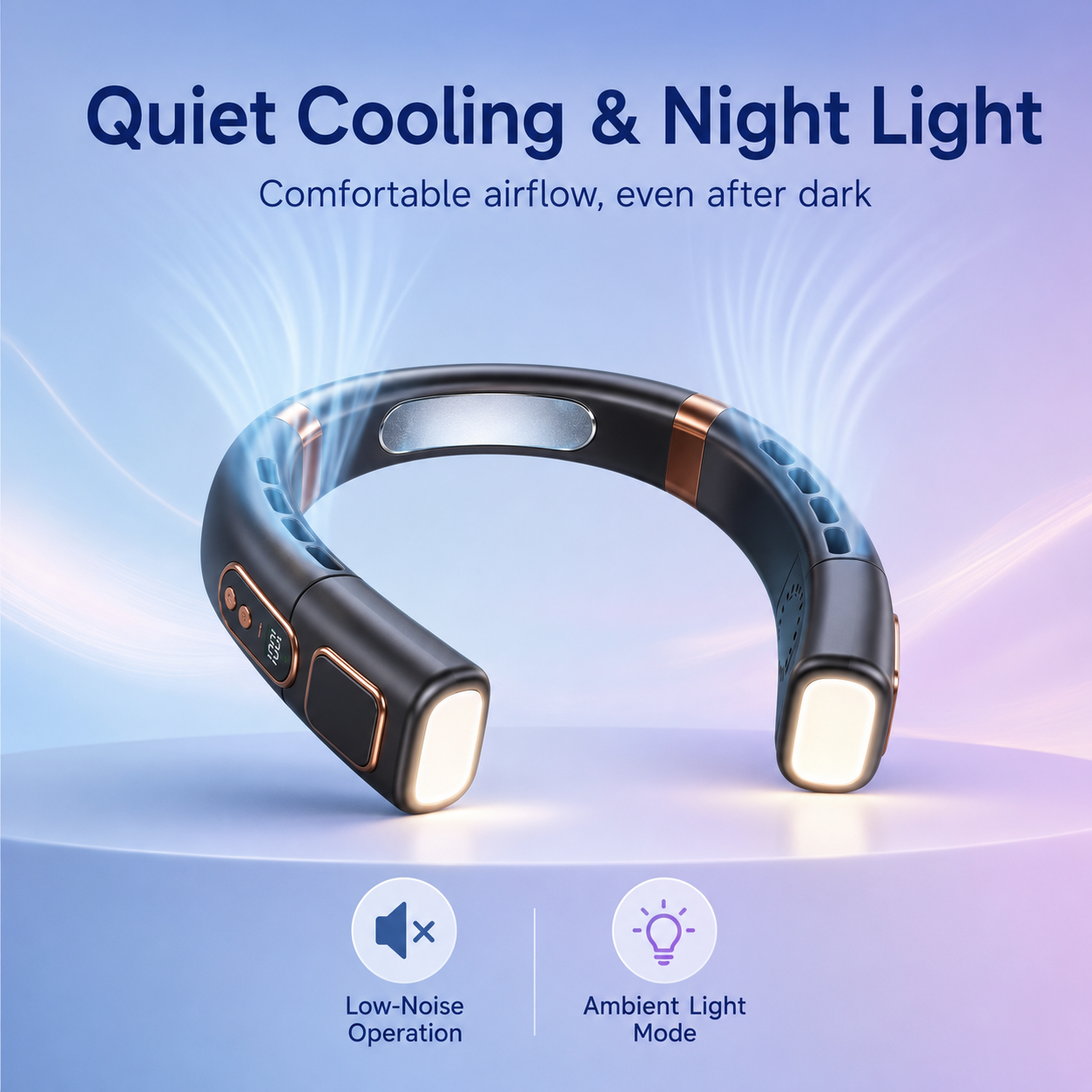 Smart Neck Fan with Cooling Plate | 5-Speed Wearable Cooler