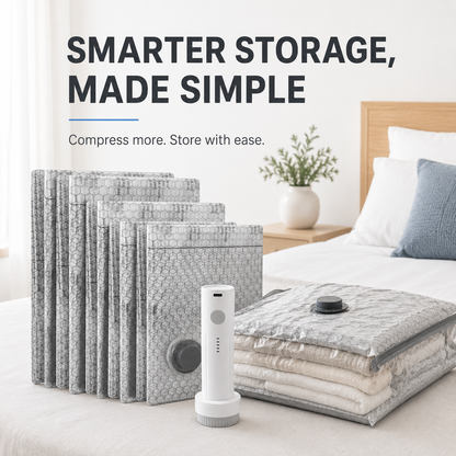 Portable Vacuum Storage Bags with Electric Pump