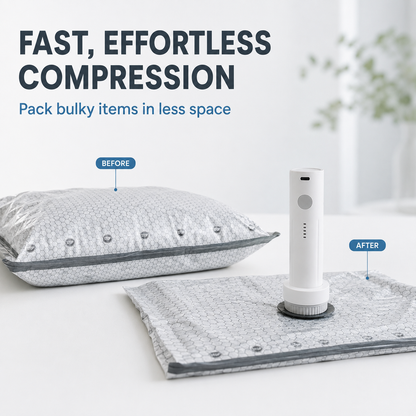 Portable Vacuum Storage Bags with Electric Pump