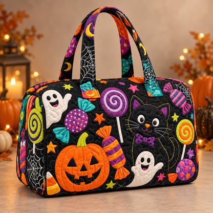 Halloween Quilted Duffle Bag – Festive Embroidered Carryall