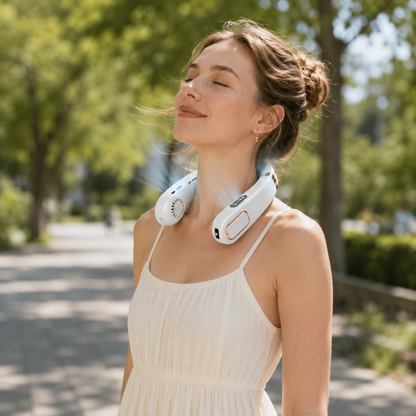 Smart Neck Fan with Cooling Plate | 5-Speed Wearable Cooler