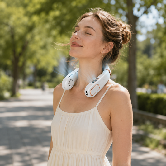 Smart Neck Fan with Cooling Plate | 5-Speed Wearable Cooler