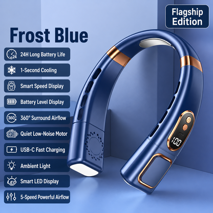Smart Neck Fan with Cooling Plate | 5-Speed Wearable Cooler