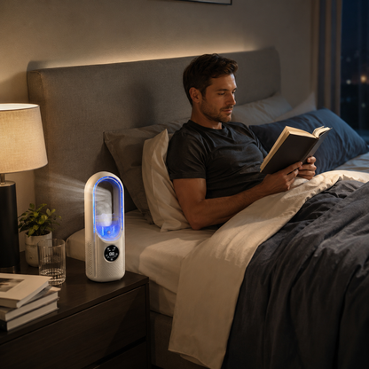 Portable Bladeless Humidifier Fan with Cooling Mist & 6 Speeds