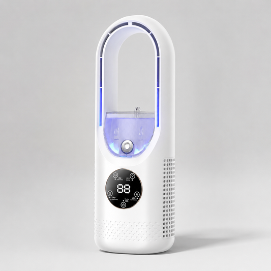 Portable Bladeless Humidifier Fan with Cooling Mist & 6 Speeds