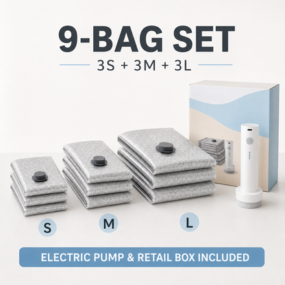 Portable Vacuum Storage Bags with Electric Pump