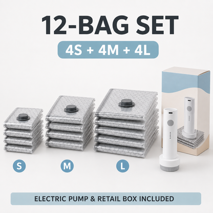 Portable Vacuum Storage Bags with Electric Pump